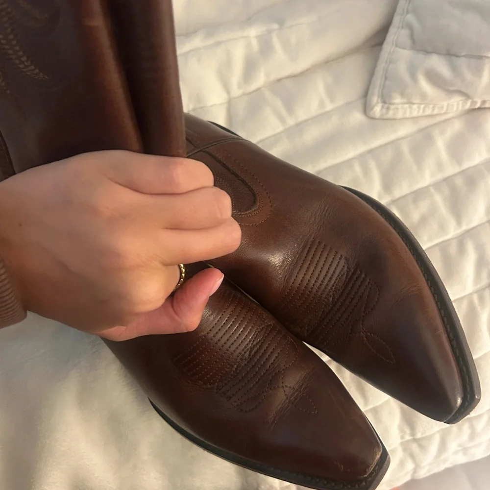 Tecovas Brown Heeled Boots Western Style - Picture 7 of 9